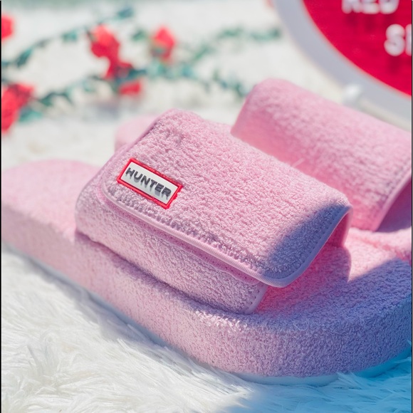 NEW | Hunter Terry Towelling Beach Platform Adjustable Slides - Picture 5 of 9